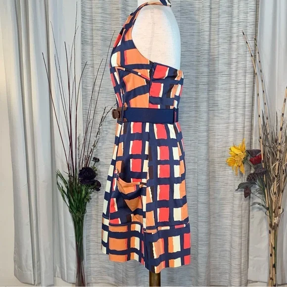 Jessica Simpson multicolored blocks halter dress. - Picture 6 of 16